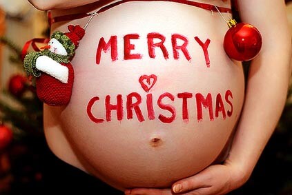 Schwangere Weihnachtsgrüße