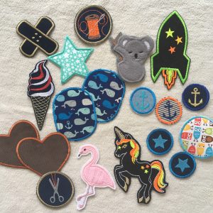 Bügelflicken und Applikationen von Wertstück Flickli